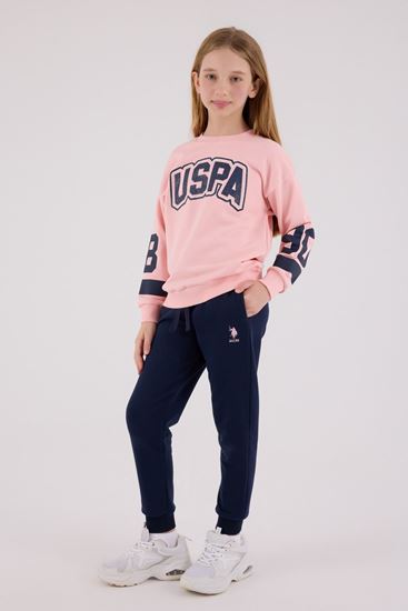 4-15 Yaş Lisanslı Us Polo Assn Kız Çocuk Takım-Pembe