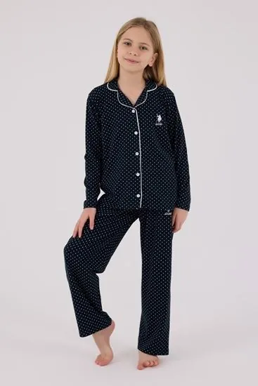 4-15 Yaş Lisanslı Us Polo Assn Kız Çocuk Takım-Lacivert