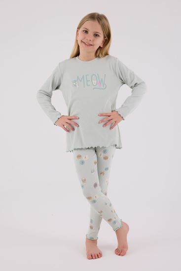 2--8 Yaş Meow City Kız Çocuk Takım-Mint Yeşili
