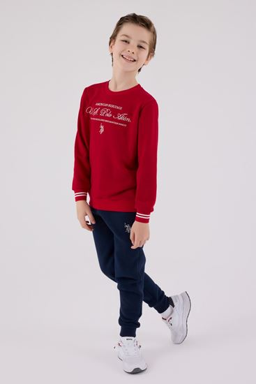 4-15 Yaş Lisanslı Us Polo Assn Erkek Çocuk Takım-Kırmızı