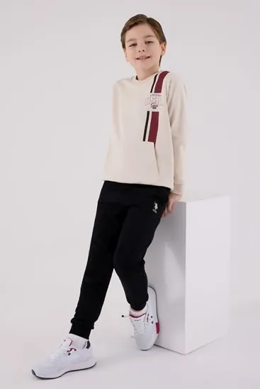 4-15 Yaş Lisanslı Us Polo Assn Erkek Çocuk Takım-Latte