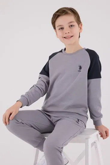 4-15 Yaş Lisanslı Us Polo Assn Erkek Çocuk Takım-Uzay Grisi