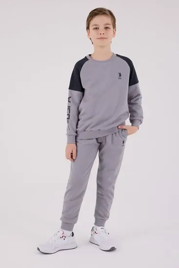 4-15 Yaş Lisanslı Us Polo Assn Erkek Çocuk Takım-Uzay Grisi