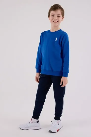 4-15 Yaş Lisanslı Us Polo Assn Erkek Çocuk Takım-Saks