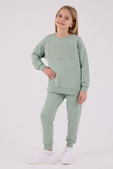 4-15 Yaş Lisanslı Us Polo Assn Kız Çocuk Takım-Su Yeşili