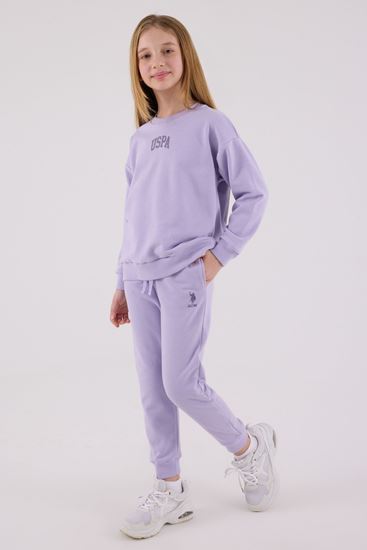 4-15 Yaş Lisanslı Us Polo Assn Kız Çocuk Takım-Lila
