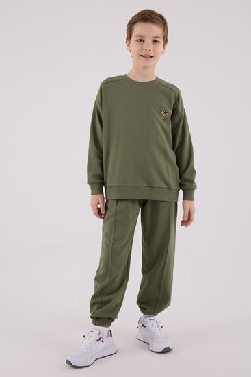 4-15 Yaş Lisanslı Us Polo Assn Erkek Çocuk Takım-Haki