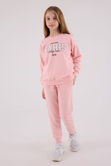 9-15 Yaş  Paris College Kız Çocuk Takım-Pembe