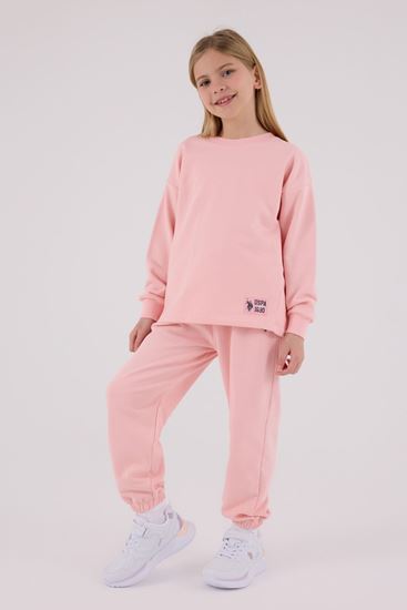 4-15 Yaş Lisanslı Us Polo Assn Kız Çocuk Takım-Pembe