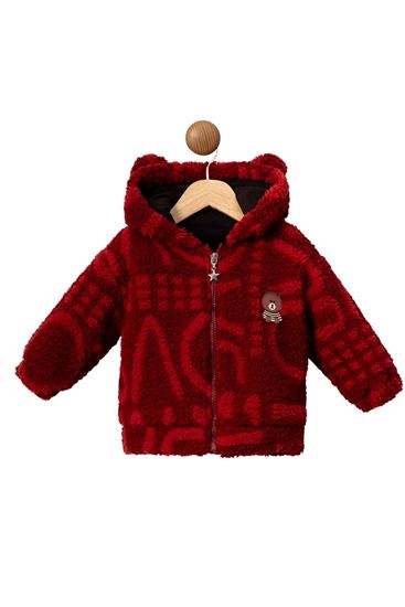 9-24 Ay Teddy Luxe Kız Bebek Mont-Kırmızı