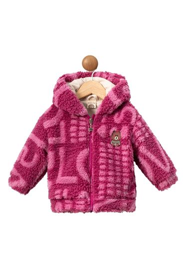 9-24 Ay Teddy Luxe Kız Bebek Mont-Fuşya