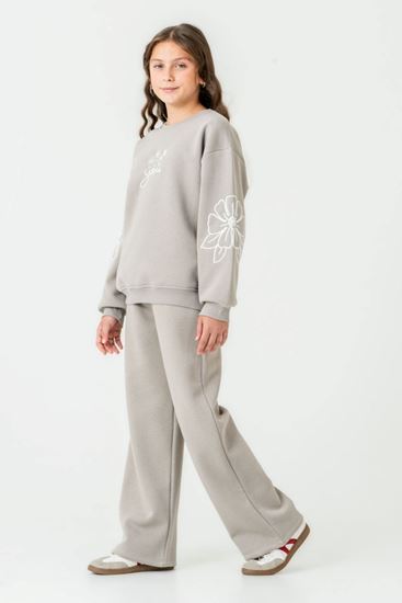 8-12 Yaş You Flower Cotto Kız Çocuk Takım-Uzay Grisi