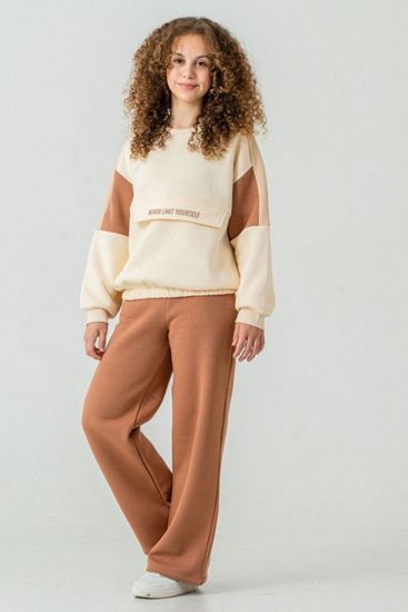 8-12 Yaş Yourself Blok Kız Çocuk Takım-Mocca