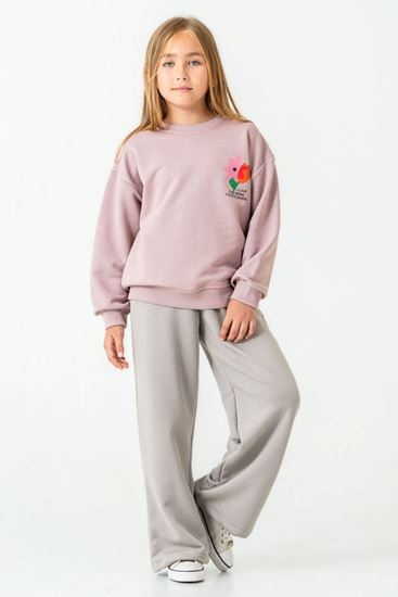 5-9 Yaş Collect Flowers Kız Çocuk Takım-Pudra