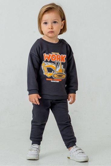 9-24 Aylık Nature Work Erkek Bebek Takım-Füme