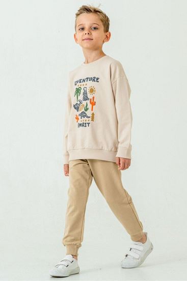 1-6 Yaş Adwenture Animal Erkek Çocuk Takım-Latte