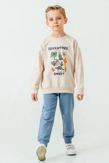 1-6 Yaş Adwenture Animal Erkek Çocuk Takım-Mavi