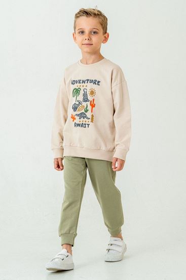 1-6 Yaş Adwenture Animal Erkek Çocuk Takım-Haki