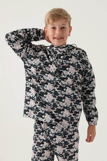 7-16 Yaş KAPPA Erkek Çocuk Yağmurluk Sweatshırt -Grafiti-