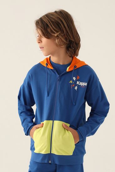 5-16 Yaş Lisanslı KAPPA Erkek Çocuk Hırka Ceket-Mavi