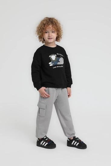 1-5 Yaş Look Leon Animal Erkek Çocuk Takım-Siyah