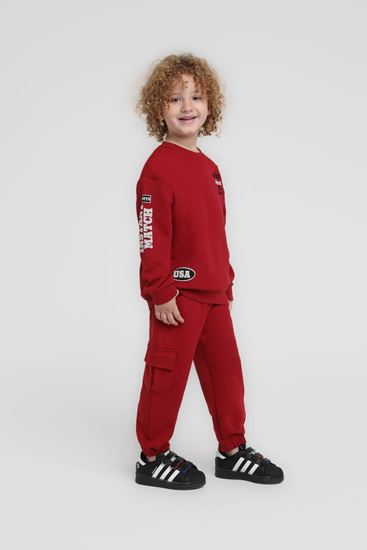 1-5 Yaş Wild Steps Erkek Çocuk Takım-Bordo