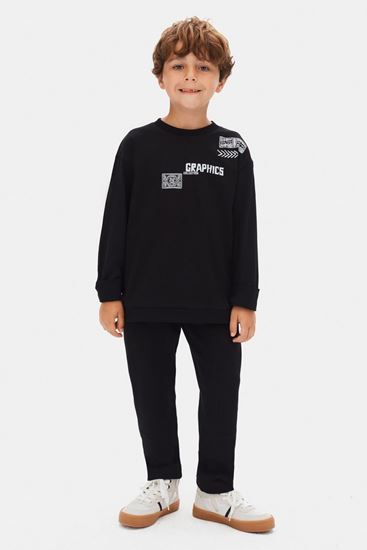 4-8 Yaş Graphics Collection Erkek Çocuk Takım-Siyah