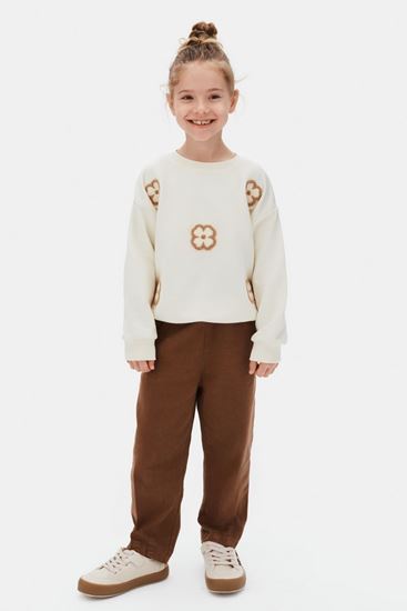 4-8 Yaş Petal Grace Kız Çocuk Takım-Ekru