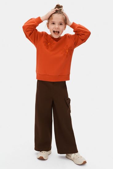 4-8 Yaş Rust Bloom Kız Çocuk Takım-Kiremit