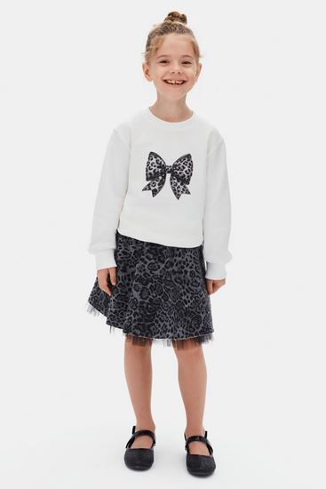 4-8 Yaş Winter Lace Kız Çocuk Takım-Antrasit