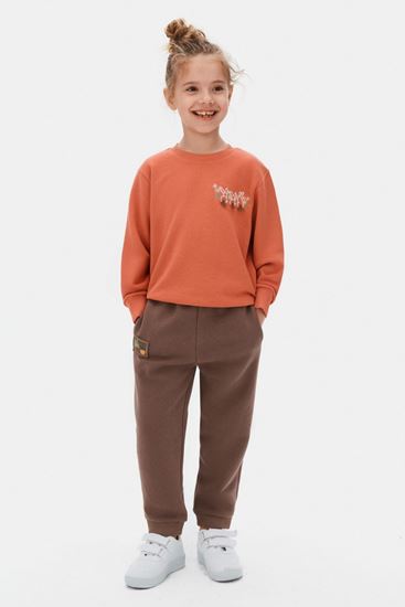 4-8 Yaş Lace Garden Kız Çocuk Takım-Oranj