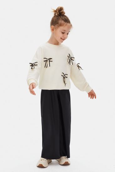 4-8 Yaş Nieve Clara Kız Çocuk Takım-Ekru