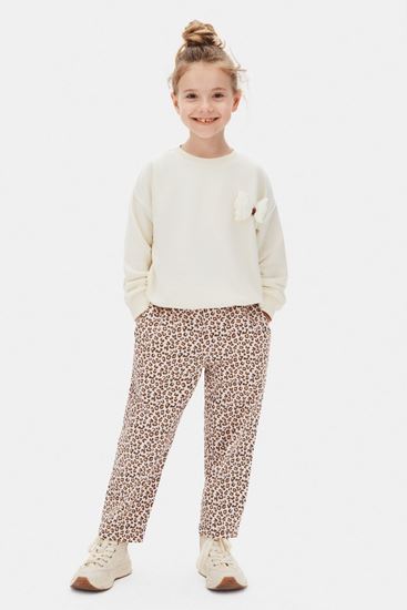 4-8 Yaş Pink Leo Butterfly Kız Çocuk Takım-Ekru