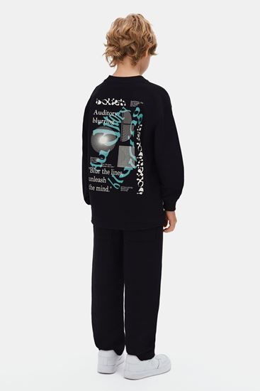 8-14 Yaş Blur Lines Erkek Çocuk Takım-Siyah