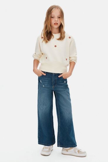 8-14 Yaş Flowers Daisy Kız Çocuk Takım-Ekru