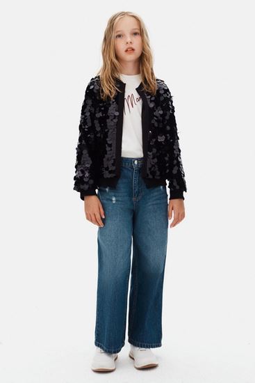 8-14 Yaş Elegance Navy Kız Çocuk 3'Lü Takım-Siyah