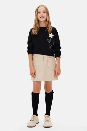 8-14 Yaş Blacke Daisy Kız Çocuk Takım-Siyah