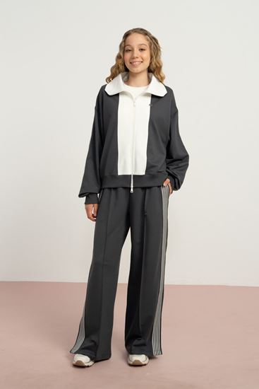 9-15 Yaş Elen Nua Kız Çocuk Takım-Antrasit