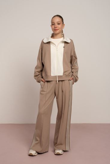 9-15 Yaş Elen Nua Kız Çocuk Takım-Latte