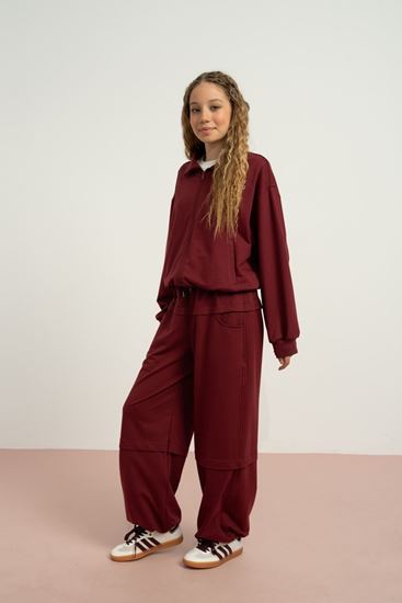 9-15 Yaş Stevle Mode Kız Çocuk Takım-Bordo