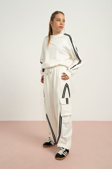 9-15 Yaş Uniwear Luna Kız Çocuk Takım-Ekru