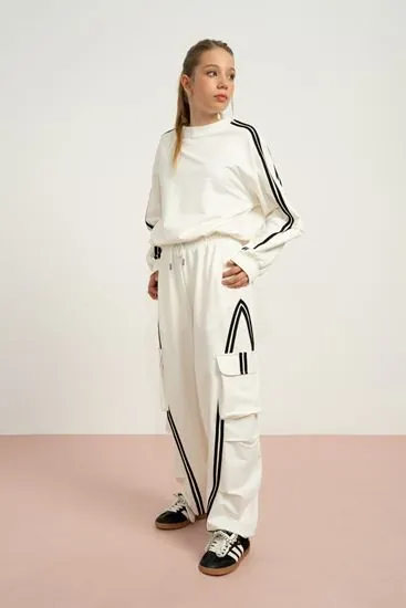 9-15 Yaş Uniwear Luna Kız Çocuk Takım-Ekru