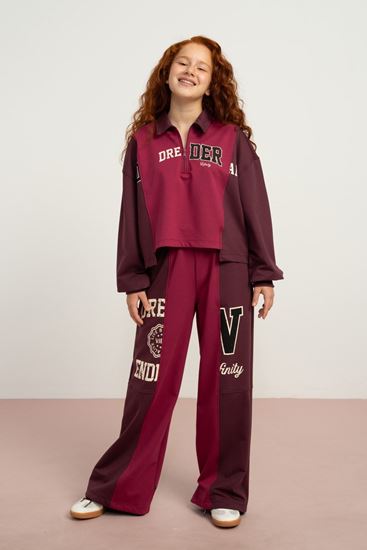 9-15 Yaş Dreder Alıve Kız Çocuk Takım-Vişne