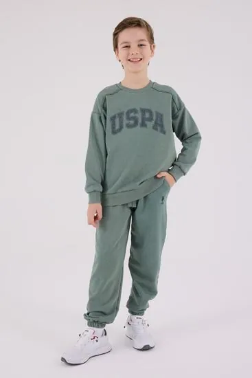 4-15 Yaş Lisanslı Us Polo Assn Erkek Çocuk Takım-Haki