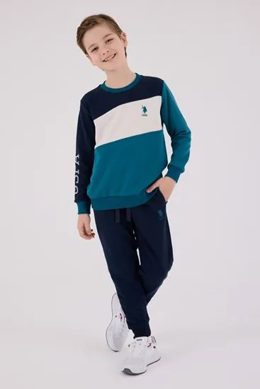 4-15 Yaş Lisanslı Us Polo Assn Erkek Çocuk Takım-Petrol