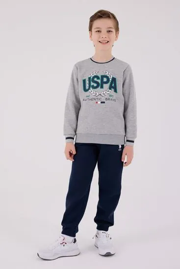 4-15 Yaş Lisanslı Us Polo Assn Erkek Çocuk Takım-Uzay Grisi