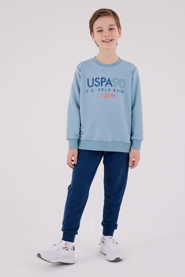 4-15 Yaş Lisanslı Us Polo Assn Erkek Çocuk Takım-Mavi