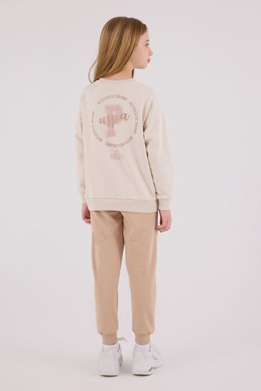 4-15 Yaş Lisanslı Us Polo Assn Kız Çocuk Takım-Latte