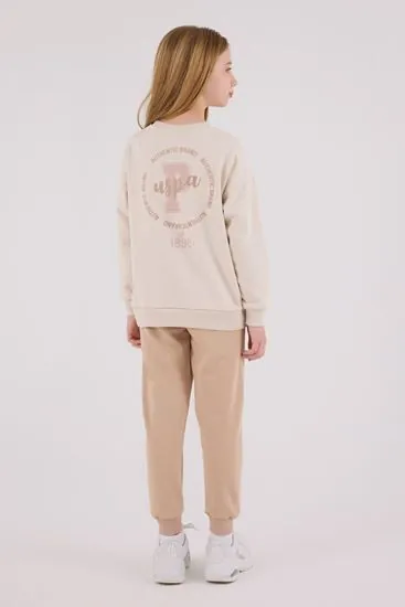 4-15 Yaş Lisanslı Us Polo Assn Kız Çocuk Takım-Latte