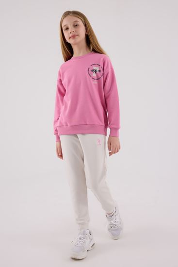 4-15 Yaş Lisanslı Us Polo Assn Kız Çocuk Takım-Şeker Pembe